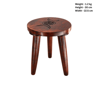 Artisan Round Wooden Side Table With Black Design-Global Food Hub
