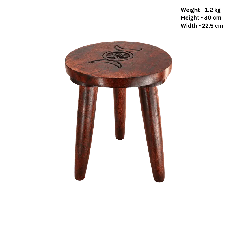 Artisan Round Wooden Side Table With Black Design-Global Food Hub