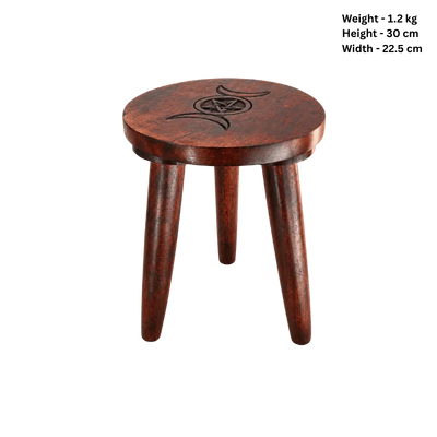 Artisan Round Wooden Side Table With Black Design-Global Food Hub