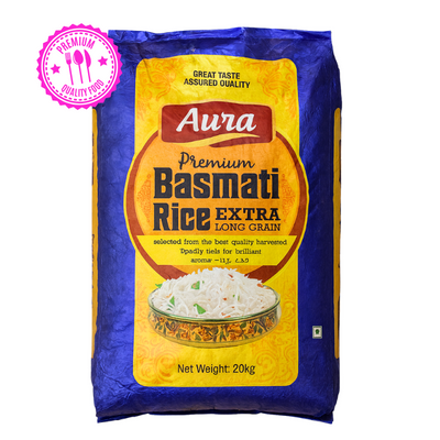 Aura Extra Long Grain Premium Rice - 20kg-Global Food Hub