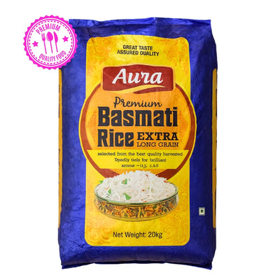 Aura Extra Long Grain Premium Rice - 20kg-Global Food Hub