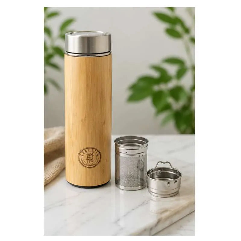 Bamboo Tumbler with Tea Infuser & Strainer inside-Global Food Hub