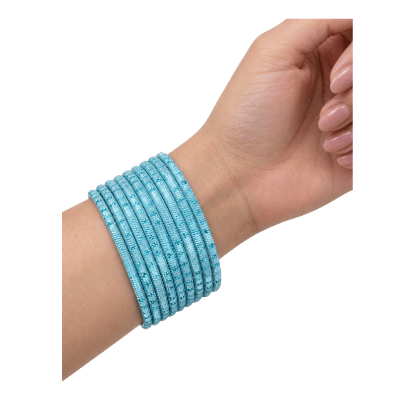 Bella Adults Bangles Set of 24 - Aqua Blue- Size 2.4-Global Food Hub