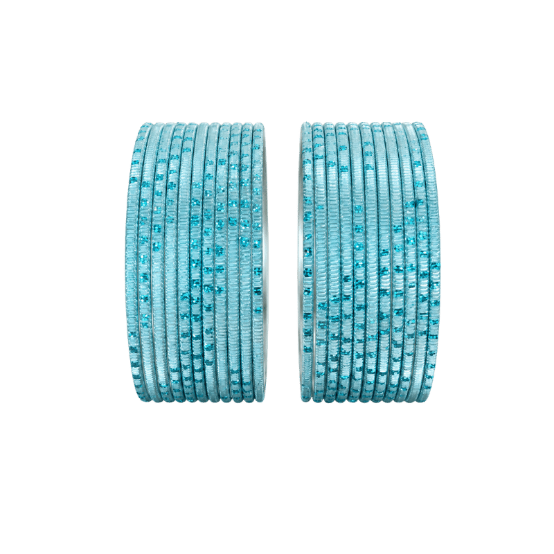 Bella Adults Bangles Set of 24 - Aqua Blue- Size 2.4-Global Food Hub