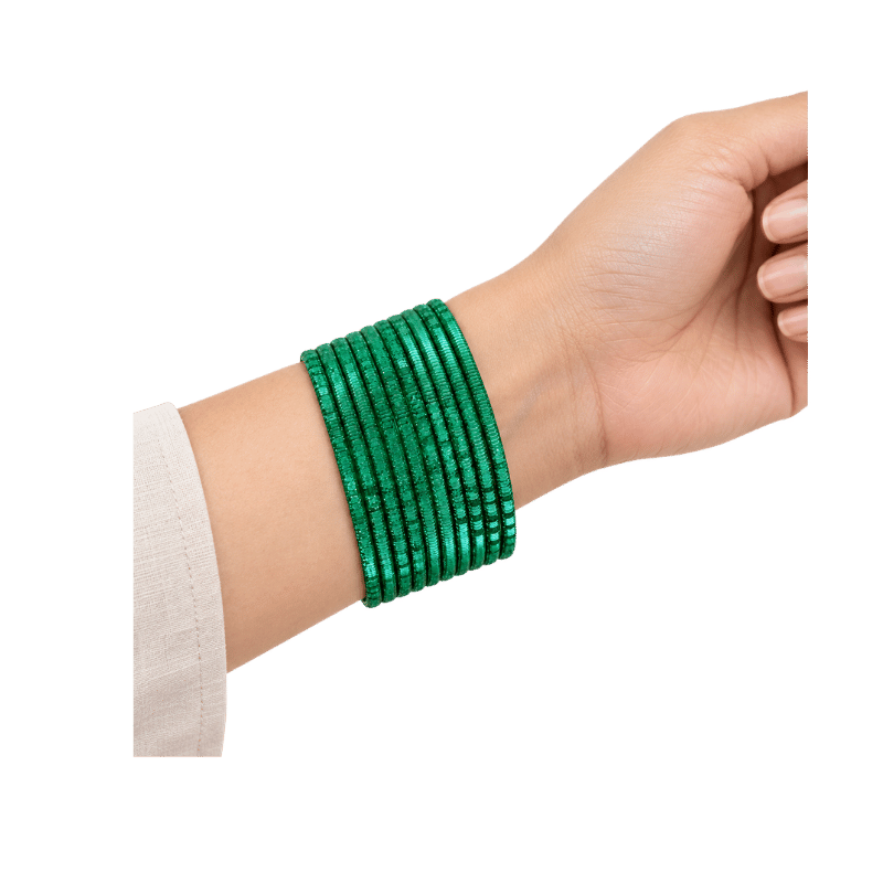 Bella Adults Bangles Set of 24 - Dark Green- Size 2.4-Global Food Hub