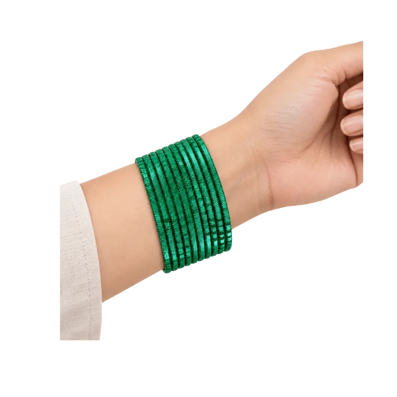 Bella Adults Bangles Set of 24 - Dark Green- Size 2.6-Global Food Hub