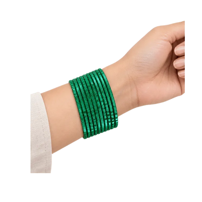 Bella Adults Bangles Set of 24 - Dark Green- Size 2.6-Global Food Hub