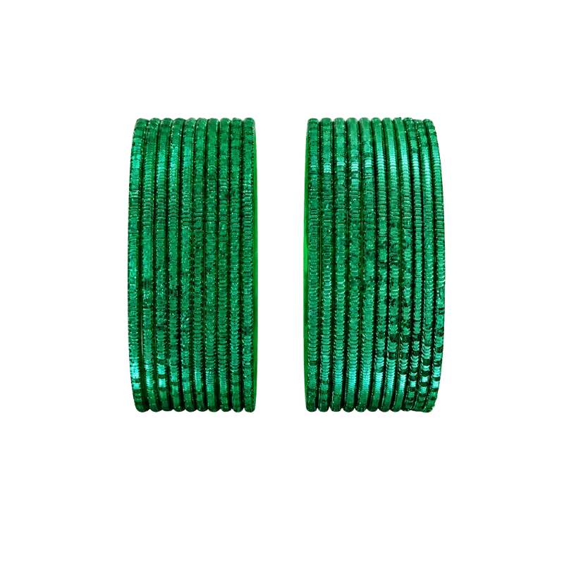 Bella Adults Bangles Set of 24 - Dark Green- Size 2.6-Global Food Hub