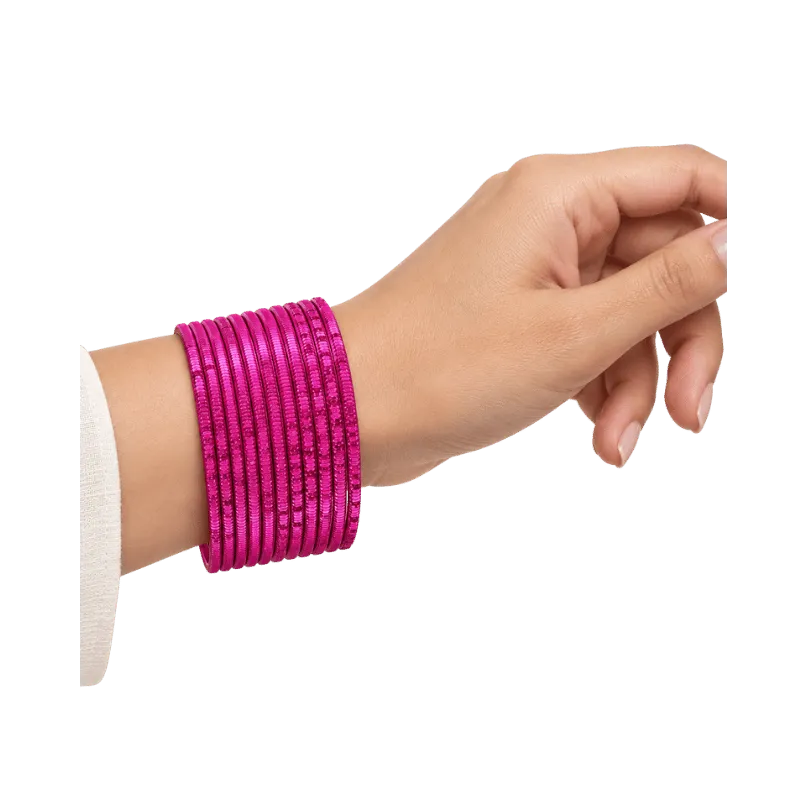 Bella Adults Bangles Set of 24 - Dark Pink - Size 2.4-Global Food Hub