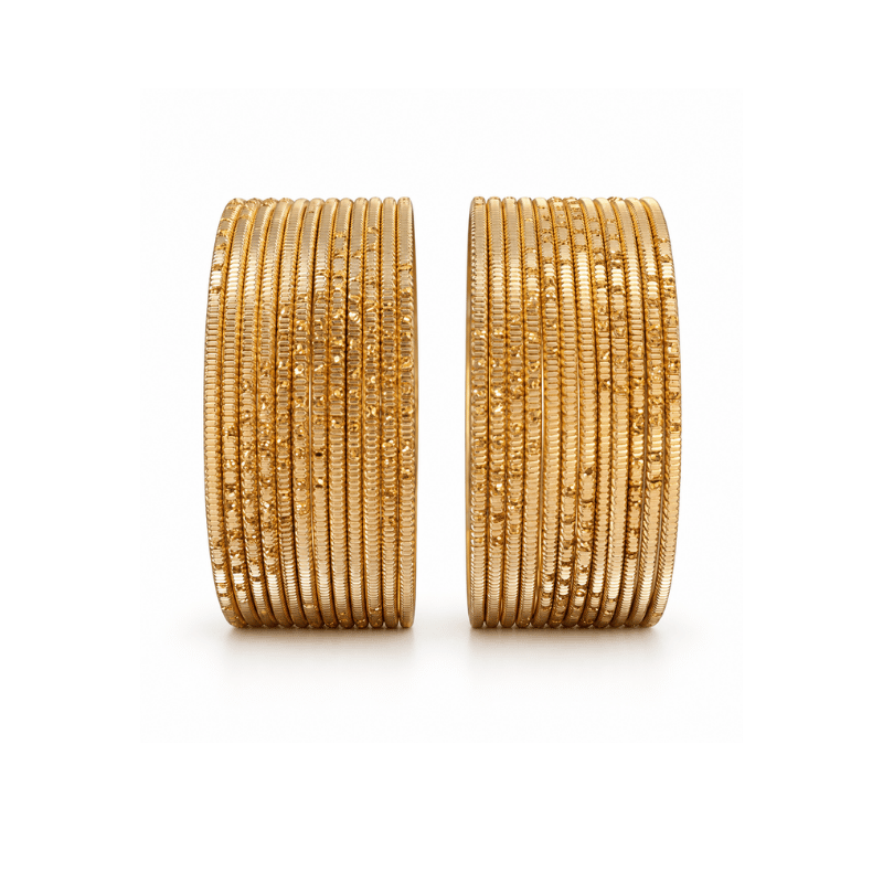 Bella Adults Bangles Set of 24 - Golden - Size 2.4-Global Food Hub