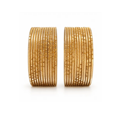 Bella Adults Bangles Set of 24 - Golden - Size 2.6-Global Food Hub