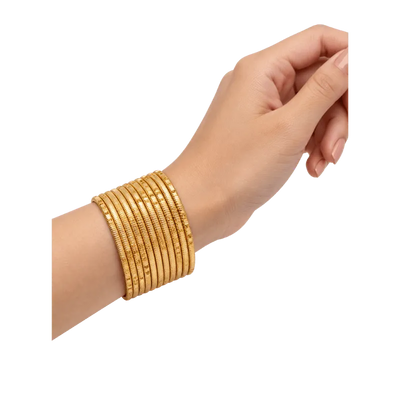 Bella Adults Bangles Set of 24 - Golden - Size 2.8-Global Food Hub