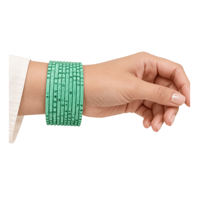 Bella Adults Bangles Set of 24 - Mint Green - Size 2.4-Global Food Hub