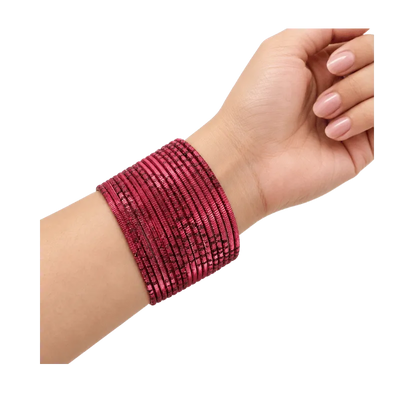 Bella Adults Bangles Set of 24 - Raspberry Red - Size 2.4-Global Food Hub