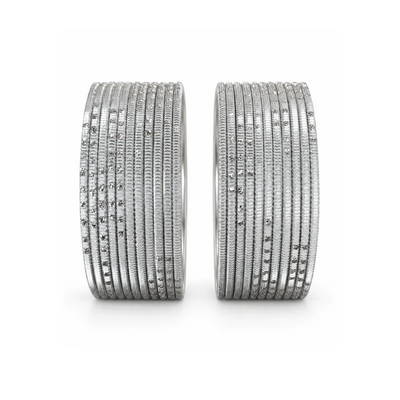 Bella Adults Bangles Set of 24 - Silver - Size 2.4-Global Food Hub