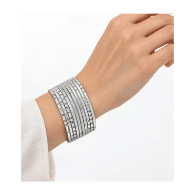 Bella Adults Bangles Set of 24 - Silver - Size 2.6-Global Food Hub