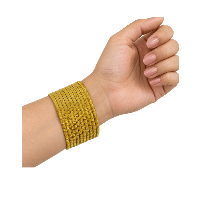 Bella Adults Bangles Set of 24 - Yellow - Size 2.4-Global Food Hub