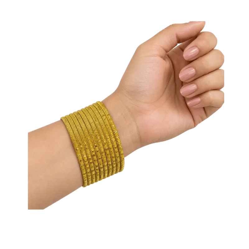 Bella Adults Bangles Set of 24 - Yellow - Size 2.8-Global Food Hub