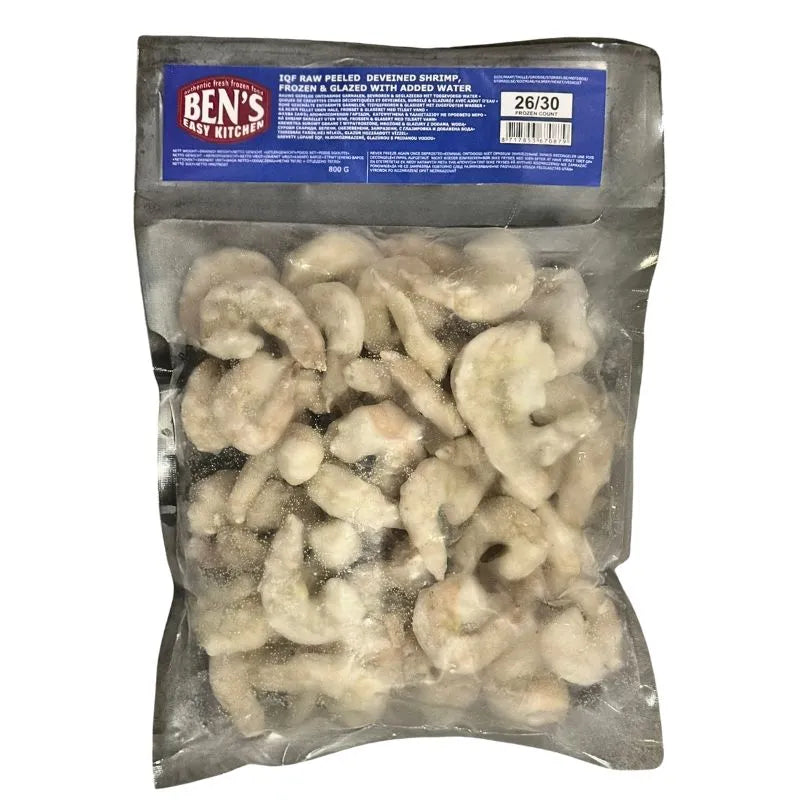 Ben's Frozen Raw Shrimp 26/30 - 800g-Global Food Hub