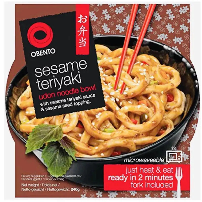 Best Before 16 October'25 Obento Sesame Teriyaki Udon Noodle Bowl - 240g-Global Food Hub