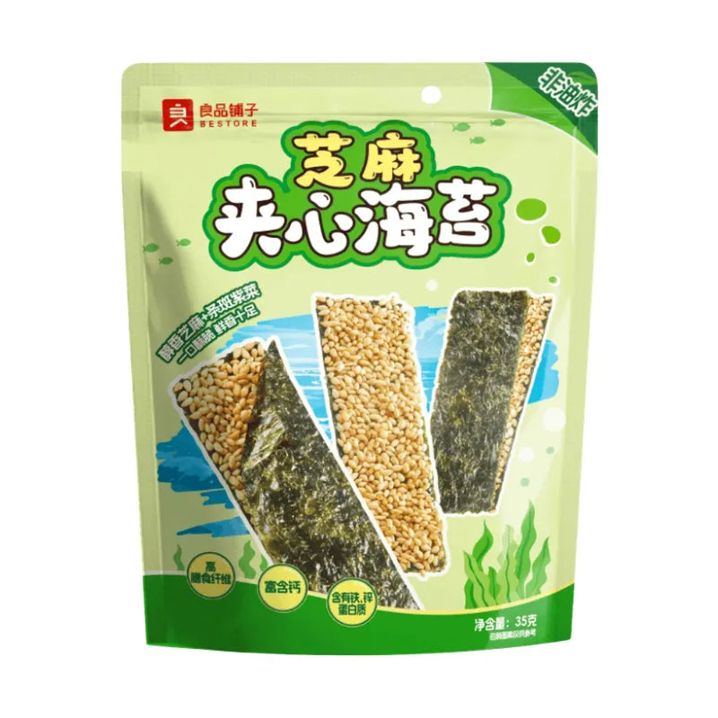 Best Before 21 September'26 Bestore Seaweed & Sesame Thins - 35g-Global Food Hub