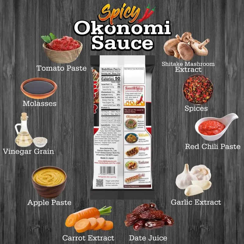 Best Before 26 March'26 Otafuku Okonomi Sauce Spicy - 300g-Global Food Hub