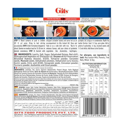 Best Before 30 September'25 Gits Sambar Mix - 200g-Global Food Hub