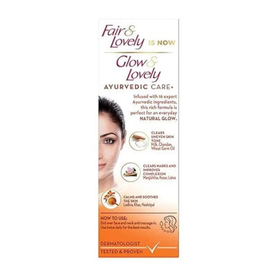 Best Before 31 December'25 Fair and Lovely / Glow and Lovely Ayurvedic Care Face Cream - 50g-Global Food Hub