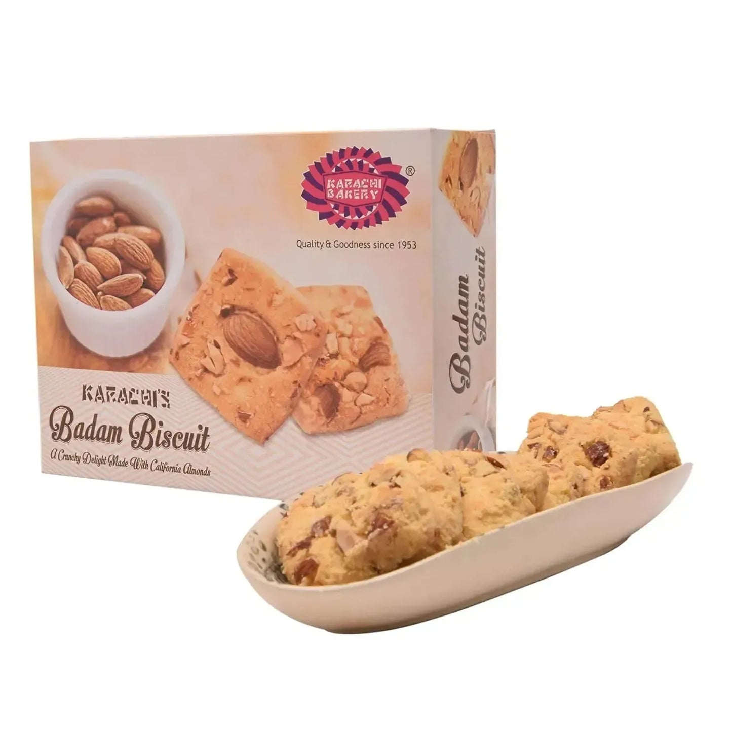 Best Before 31 January'25 Karachi Bakery Vegan Almond Biscuits - 400g-Global Food Hub