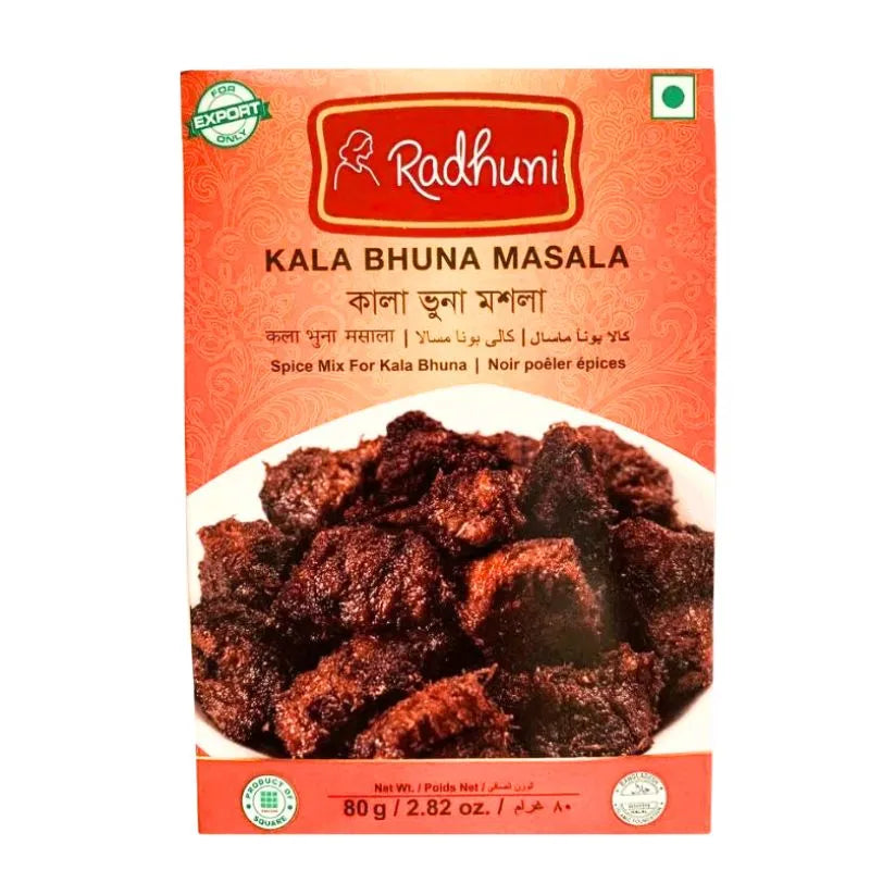 Best Before 4th December'26 Radhuni Kala Bhuna Masala - 80g-Global Food Hub