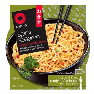 Best Before 5 Sept '25 - Obento Spicy Sesame Ramen Noodle Bowl - 240g-Global Food Hub