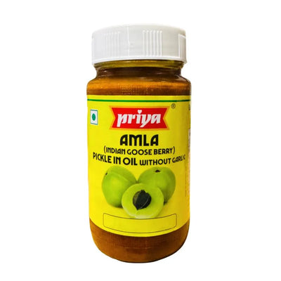 Best Before 5th December'26 Priya Amla Pickle without Garlic - 300g-Global Food Hub
