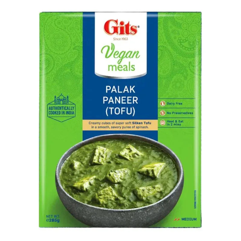 Best Before June '25 - GITS RTE Palak Paneer (Tofu) Vegan - 285g-Global Food Hub