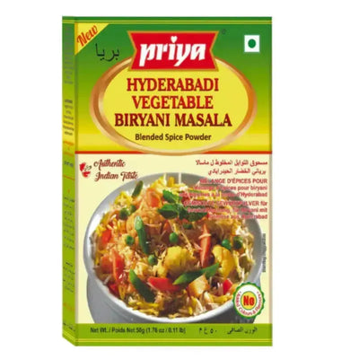 Best Before March '25 - Priya Hyderabadi Vegetable Biryani Masala - 50g-Global Food Hub