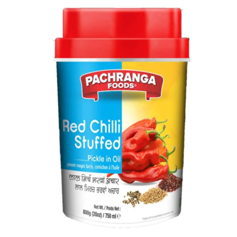 Best Before October 24 - Pachranga Stuffed Red Chilli Pickle - 800g-Global Food Hub