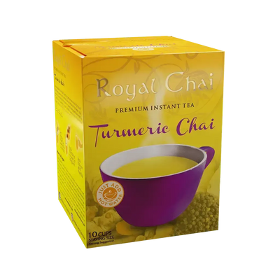 Best before 2 February 25 - Royal Chai Turmeric Premium Instant Indian Tea - Unsweetend - 140g-Global Food Hub