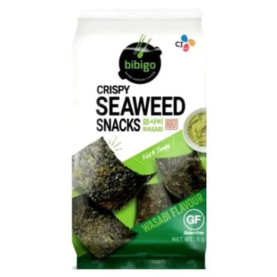 Best before 29 Januari '25 Bibigo - Seaweed Snack Crispy Wasabi - 5g-Global Food Hub