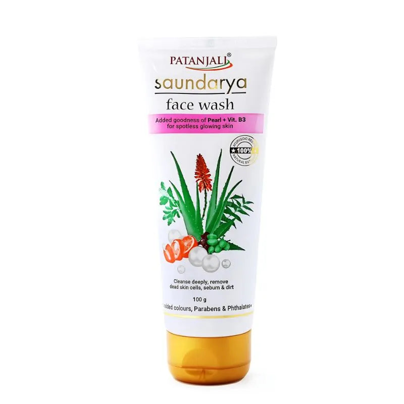 Best before end August 2026 -Patanjali Saundarya Face Wash - 100g-Global Food Hub