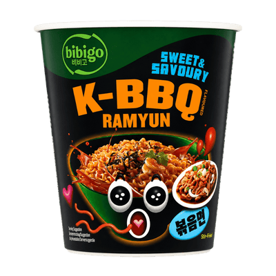 Bibigo K-BBQ Flavoured Ramyun Sweet & Savoury Cup- 98g-Global Food Hub