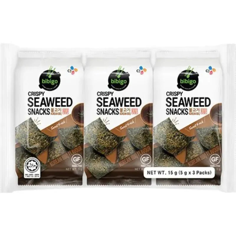 Bibigo - Seaweed Snack Crispy BBQ - 3 x 5g-Global Food Hub