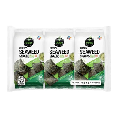 Bibigo - Seaweed Snack Crispy Wasabi - 3 x 5g-Global Food Hub