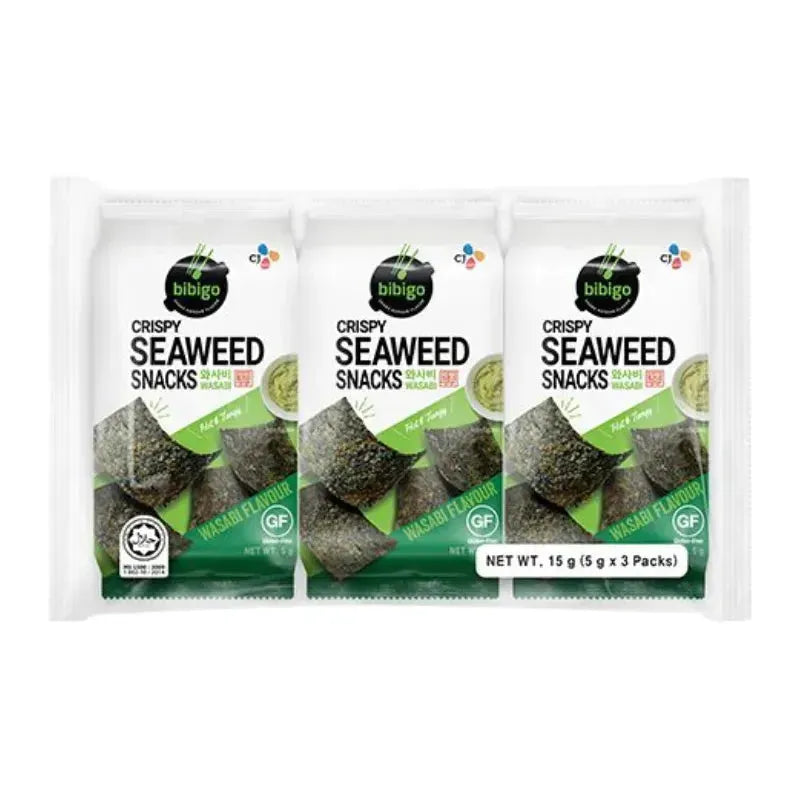 Bibigo - Seaweed Snack Crispy Wasabi - 3 x 5g-Global Food Hub