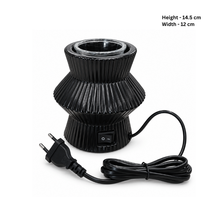 Black Electric Aroma Diffuser – Oil & Wax Burner with Glass Dish-Global Food Hub