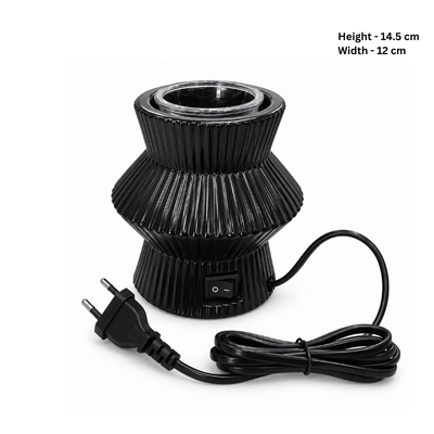 Black Electric Aroma Diffuser – Oil & Wax Burner with Glass Dish-Global Food Hub