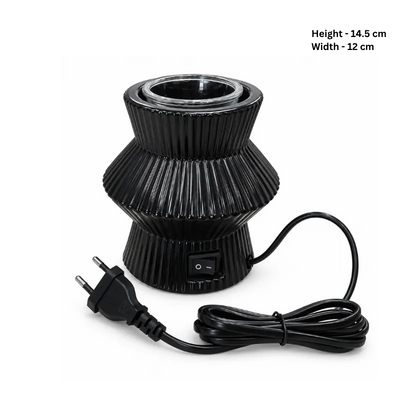 Black Electric Aroma Diffuser – Oil & Wax Burner with Glass Dish-Global Food Hub
