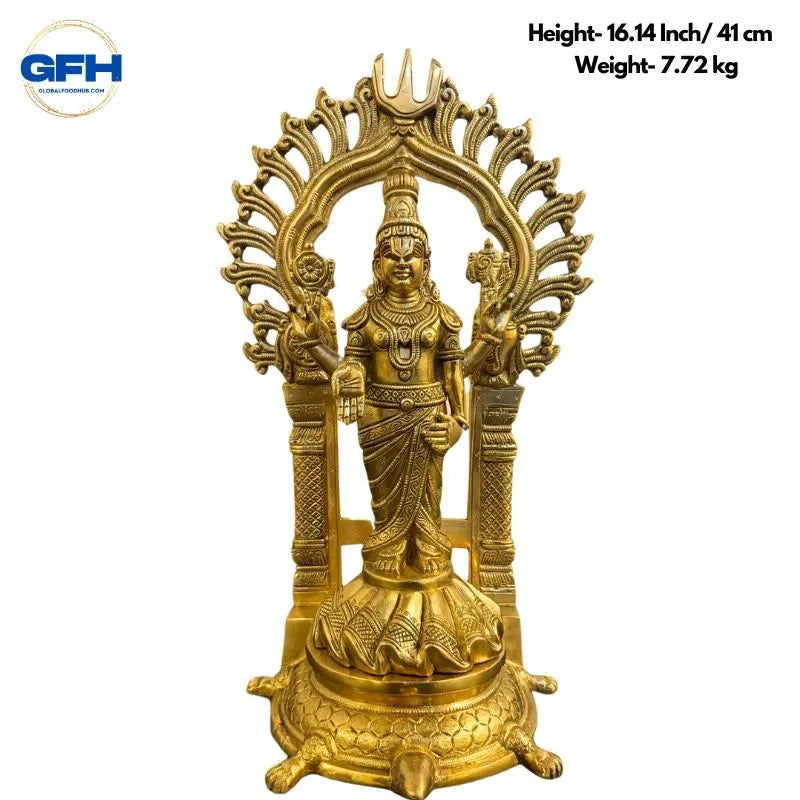Brass Balaji Statue with Tortoise-Global Food Hub