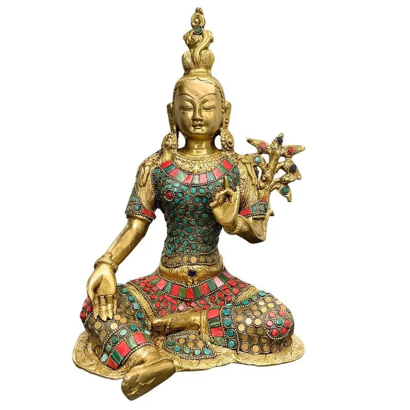 Brass Buddha With Stone Work-Global Food Hub