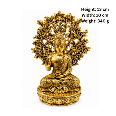 Brass Buddha With Tree Of Life L Statue-Global Food Hub