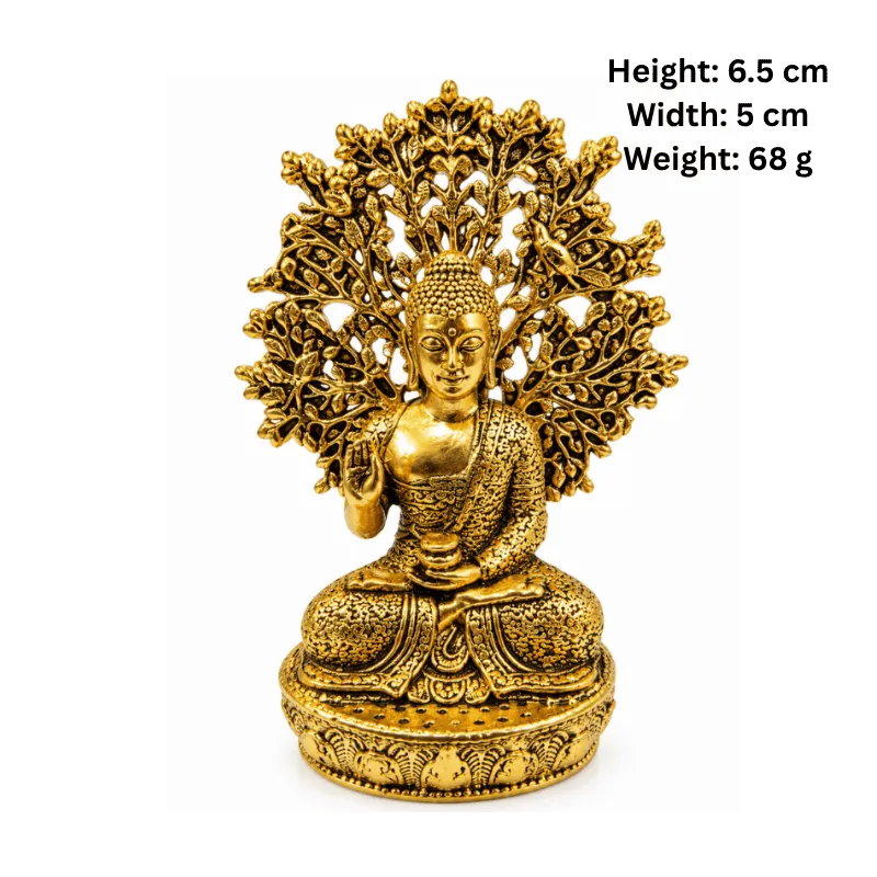 Brass Buddha With Tree Of Life S Miniature Statue-Global Food Hub