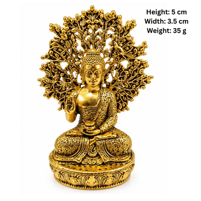 Brass Buddha With Tree Of Life XS Miniature Statue-Global Food Hub